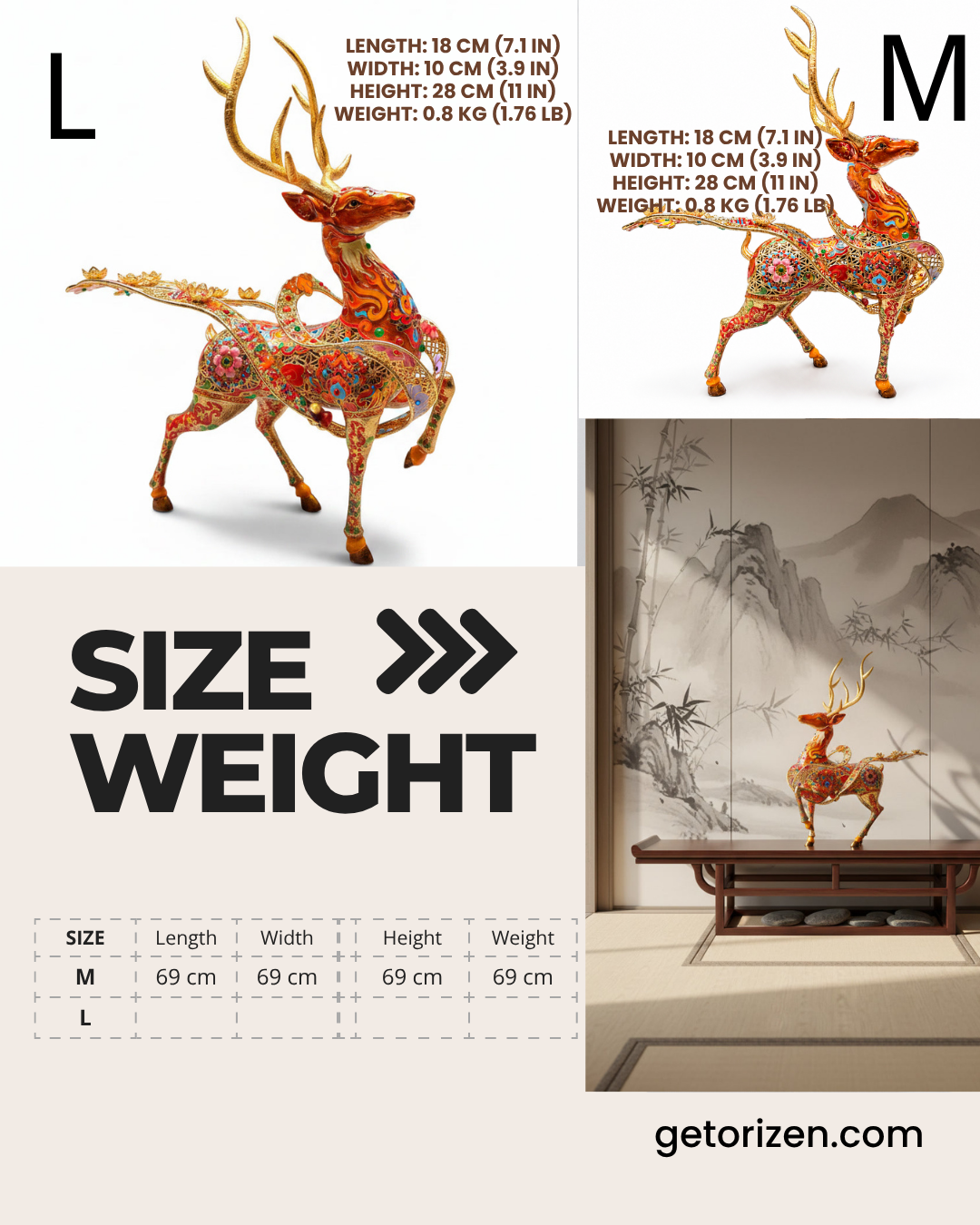 Auspicious Deer Figurine